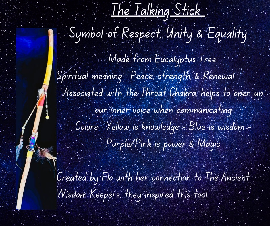 Sacred Talking Stick of Communication Gathering by 'Alter Behaviors' @ Sage Center Group Room